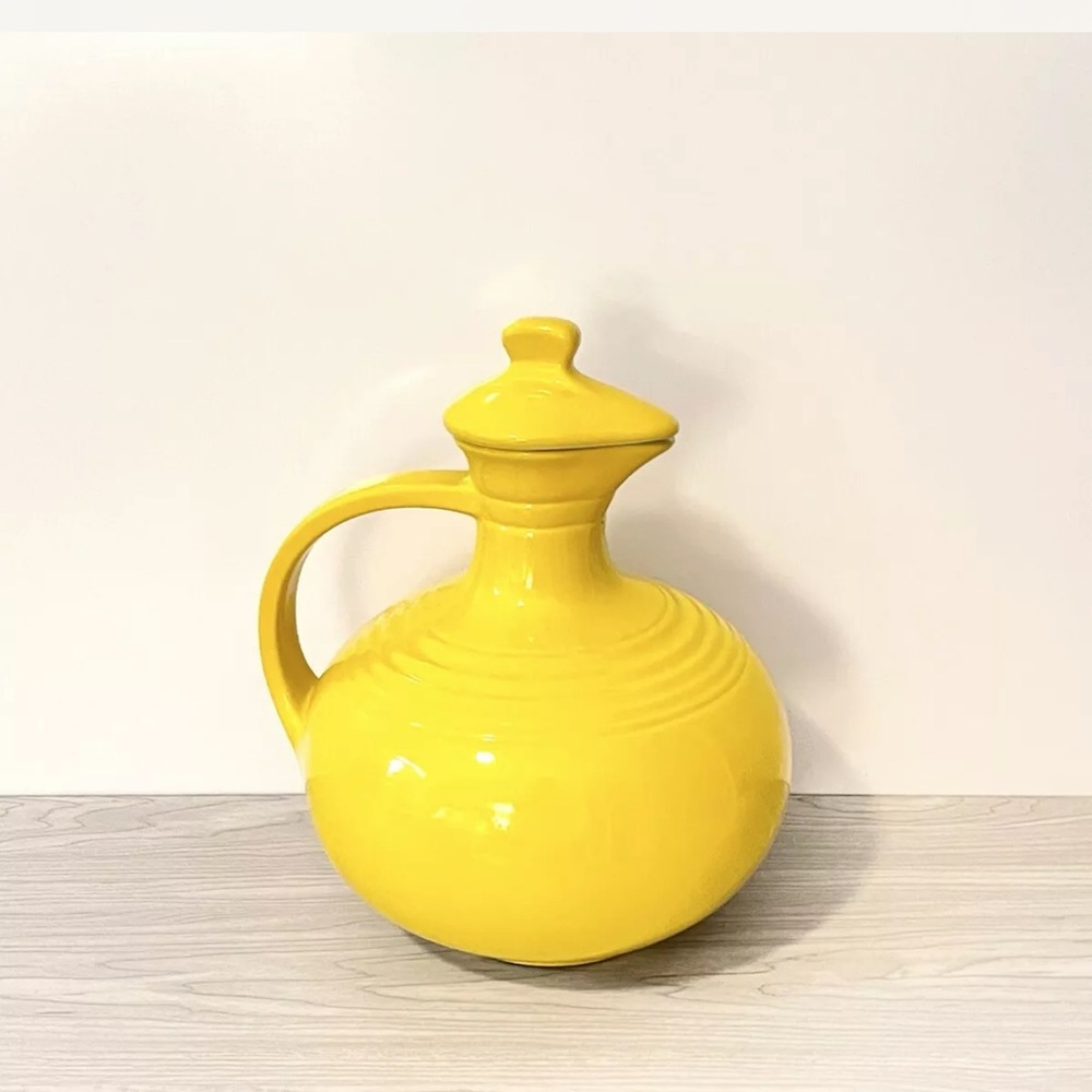 Vintage Hall’s 5 Band Pitcher with Lid Mid-Century Modern Rare
